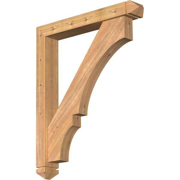Balboa Arts and Crafts Smooth Bracket w/ Offset Brace, Western Red Cedar, 5 1/2